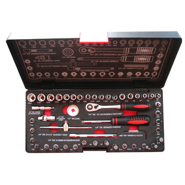 Jeu de douilles 1/4, torx, dans cassette plastique