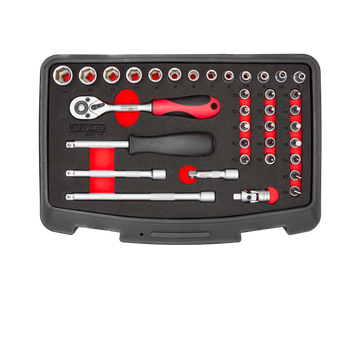 Socket set 1/4 in plastic cassette 3114 S36
